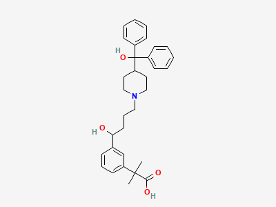 2-[3-[(1RS)-1-hydroxy-4-[4-(hydroxydiphenylmethyl)-piperidin-1-yl]butyl]phenyl]-2-methylpropanoic acid Structure
