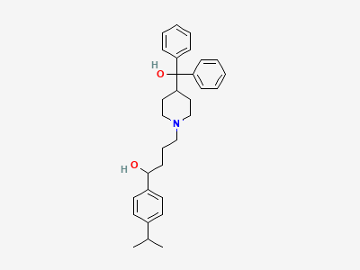 (1RS)-4-[4-(hydroxydiphenylmethyl)piperidin-1-yl]-1-[4-(1-methylethyl)phenyl]butan-1-ol Structure