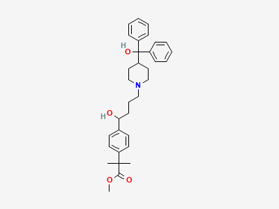 Methyl 2-[4-[(1RS)-1-hydroxy-4-[4-(hydroxydiphenylmethyl)piperidin-1-yl]butyl]phenyl]-2-methylpropanoate Structure