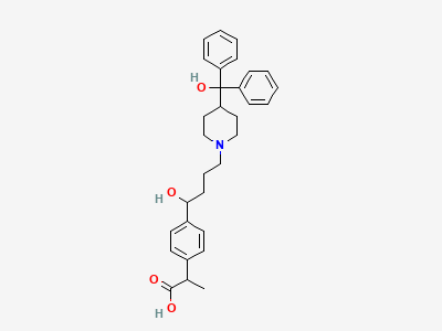 2-[4-[1-hydroxy-4-[4-(hydroxydiphenylmethyl)piperidin-1-yl]butyl]phenyl]propanoic acid Structure