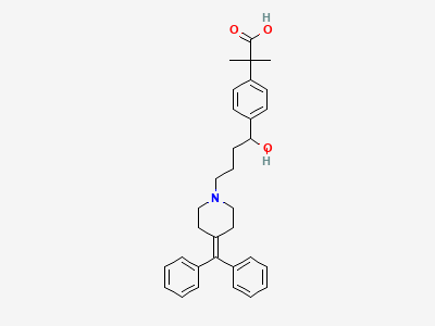 2-[4-[(1RS)-4-[4-(diphenylmethylidene)piperidin-1-yl]-1-hydroxybutyl]phenyl]-2-methylpropanoic acid Structure