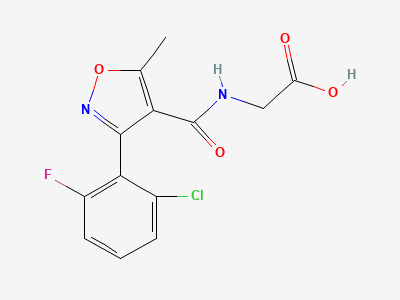 [3-(2-chloro-6-fluorophenyl)-5-methyl-1,2-oxazol-4-amido]acetic acid Structure