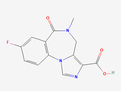 8-fluoro-5-methyl-6-oxo-5,6-dihydro-4H-imidazo[1,5-a][1,4]benzodiazepine-3-carboxylic acid Structure