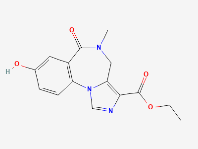 Ethyl 8-hydroxy-5-methyl-6-oxo-5,6-dihydro-4H-imidazo[1,5-a][1,4]benzodiazepine-3-carboxylate Structure