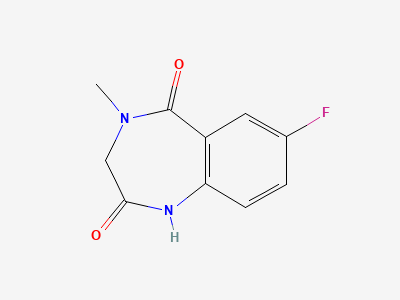 7-fluoro-4-methyl-3,4-dihydro-1H-1,4-benzodiazepine-2,5-dione Structure