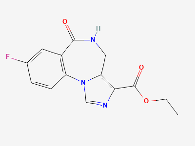 Ethyl 8-fluoro-6-oxo-5,6-dihydro-4H-imidazo[1,5-a]-[1,4]benzodiazepine-3-carboxylate (demethylflumazenil) Structure