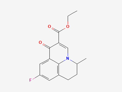 Ethyl (RS)-9-fluoro-5-methyl-1-oxo-6,7-dihydro-1H,5H-benzo[i,j]quinolizine-2-carboxylate (flumequine ethyl ester) Structure