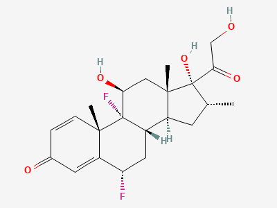 6α,9-difluoro-11β,17,21-trihydroxy-16α-methylpregna-1,4-diene-3,20-dione (flumetasone) Structure