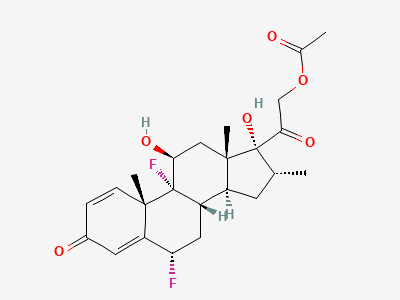 6α,9-difluoro-11β,17-dihydroxy-16α-methyl-3,20-dioxopregna-1,4-dien-21-yl acetate (flumetasone acetate) Structure