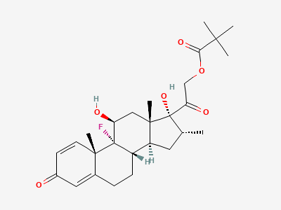 9-fluoro-11β,17-dihydroxy-16α-methyl-3,20-dioxopregna-1,4-dien-21-yl 2,2-dimethylpropanoate (dexamethasone pivalate) Structure