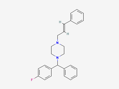 1-[(RS)-(4-fluorophenyl)phenylmethyl]-4-[(2E)-3-phenylprop-2-en-1-yl]piperazine Structure