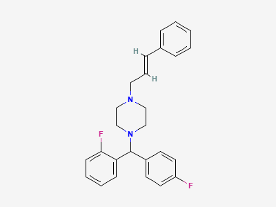 1-[(RS)-(2-fluorophenyl)(4-fluorophenyl)methyl]-4-[(2E)-3-phenylprop-2-en-1-yl]piperazine Structure
