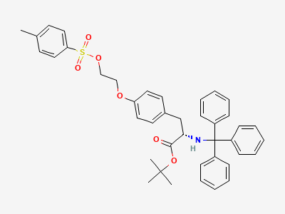 Tert-butyl (2S)-3-[4-[2-[(4-methylbenzene-1-sulfonyl)oxy]ethoxy]phenyl]-2-[(triphenylmethyl)amino]propanoate Structure