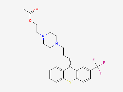 2-[4-[3-[(EZ)-2-(trifluoromethyl)-9H-thioxanthen-9-ylidene]propyl]piperazin-1-yl]ethyl acetate Structure
