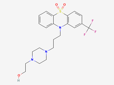 2-[4-[3-[5,5-dioxo-2-(trifluoromethyl)-10H-5λ6-phenothiazin-10-yl]propyl]piperazin-1-yl]ethanol (fluphenazine S,S-dioxide) Structure