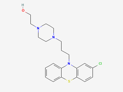 2-[4-[3-[2-chloro-10H-phenothiazin-10-yl]propyl]-piperazin-1-yl]ethanol (perphenazine) Structure
