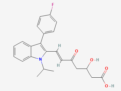 (6E)-7-[3-(4-fluorophenyl)-1-(1-methylethyl)-1H-indol-2-yl]-3-hydroxy-5-oxohept-6-enoic acid Structure