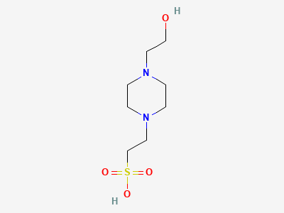2-[4-(2-hydroxyethyl)piperazin-1-yl]ethane-1-sulfonic acid (HEPES) Structure