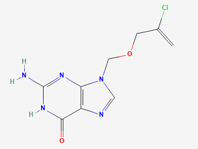 2-amino-9-[[(2-chloroprop-2-en-1-yl)oxy]methyl]-1,9-dihydro-6H-purin-6-one Structure