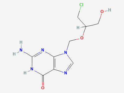 2-amino-9-[[(1RS)-2-chloro-1-(hydroxymethyl)ethoxy]-methyl]-1,9-dihydro-6H-purin-6-one Structure