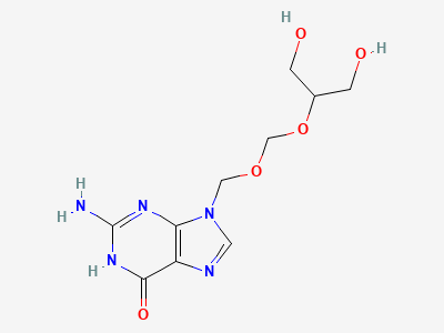 2-amino-9-[[[2-hydroxy-1-(hydroxymethyl)ethoxy]-methoxy]methyl]-1,9-dihydro-6H-purin-6-one Structure
