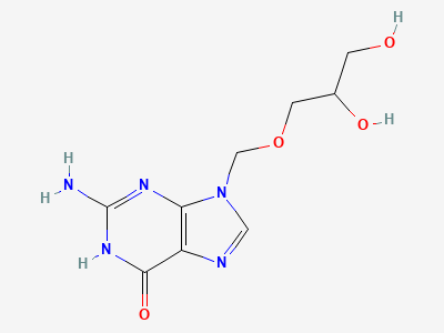 2-amino-9-[[(2RS)-2,3-dihydroxypropoxy]methyl]-1,9-dihydro-6H-purin-6-one Structure