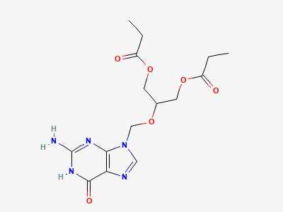 2-[(2-amino-6-oxo-1,6-dihydro-9H-purin-9-yl)methoxy]propane-1,3-diyl dipropanoate Structure