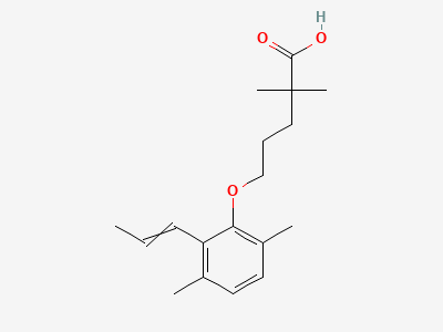 5-[3,6-dimethyl-2-(prop-1-en-1-yl)phenoxy]-2,2-dimethylpentanoic acid Structure