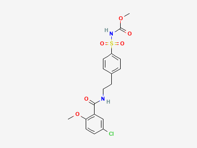 Methyl [[4-[2-[(5-chloro-2-methoxybenzoyl)amino]-ethyl]phenyl]sulfonyl]carbamate Structure
