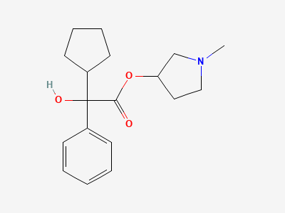 1-methylpyrrolidin-3-yl 2-cyclopentyl-2-hydroxy-2-phenylacetate Structure