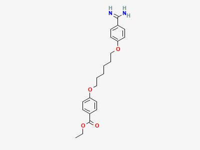 Ethyl 4-[[6-(4-carbamimidoylphenoxy)hexyl]oxy]benzoate Structure