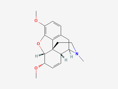 7,8-didehydro-4,5α-epoxy-3,6α-dimethoxy-17-methylmorphinan (methylcodeine) Structure
