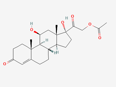 11β,17-dihydroxy-3,20-dioxopregn-4-en-21-yl acetate (hydrocortisone acetate) Structure