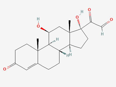 11β,17-dihydroxy-3,20-dioxopregn-4-en-21-al (hydrocortisone-21-aldehyde) Structure