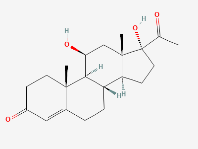 11β,17-dihydroxypregn-4-ene-3,20-dione (oxenol) Structure