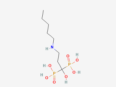 [1-hydroxy-3-(pentylamino)propane-1,1-diyl]bis(phosphonic acid) Structure