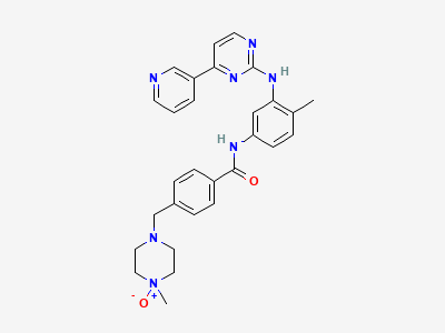 4-[(4-methyl-4-oxidopiperazin-1-yl)methyl]-N-[4-methyl-3-[[4-(pyridin-3-yl)pyrimidin-2-yl]amino]phenyl]benzamide Structure