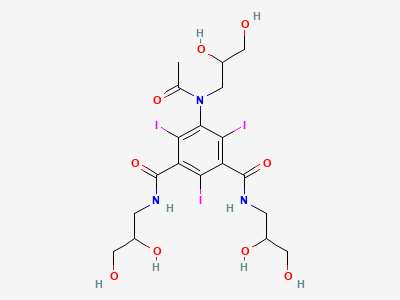 5-[acetyl(2,3-dihydroxypropyl)amino]-N,N'-bis(2,3-dihydroxypropyl)-2,4,6-triiodobenzene-1,3-dicarboxamide (iohexol) Structure