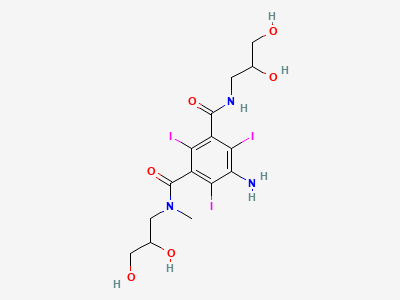 5-amino-N,N'-bis(2,3-dihydroxypropyl)-2,4,6-triiodo-N-methylbenzene-1,3-dicarboxamide Structure