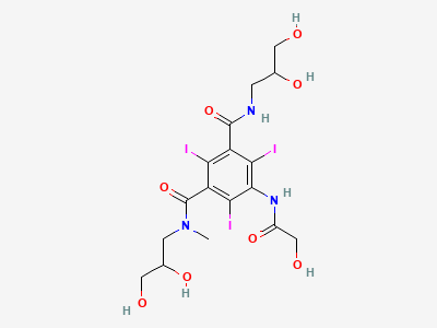 N,N'-bis(2,3-dihydroxypropyl)-5-[(hydroxyacetyl)amino]-2,4,6-triiodo-N-methylbenzene-1,3-dicarboxamide Structure