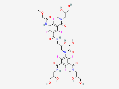 N-(2,3-dihydroxypropyl)-N'-[3-[[3-[(2,3-dihydroxypropyl)carbamoyl]-5-[(2,3-dihydroxypropyl)methylcarbamoyl]-2,4,6-triiodophenyl](methoxyacetyl)amino]-2-hydroxypropyl]-2,4,6-triiodo-5-[(methoxyacetyl)amino]-N-methylbenzene-1,3-dicarboxamide Structure
