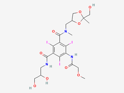 N'-(2,3-dihydroxypropyl)-N-[[2-(hydroxymethyl)-2-methyl-1,3-dioxolan-4-yl]methyl]-2,4,6-triiodo-5-[(methoxyacetyl)amino]-N-methylbenzene-1,3-dicarboxamide Structure