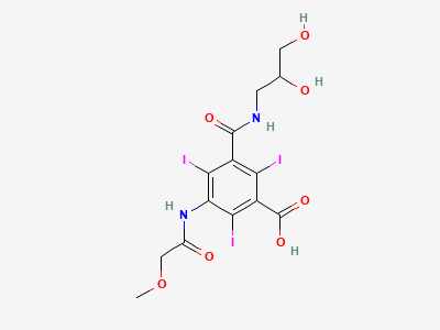 3-[(2,3-dihydroxypropyl)carbamoyl]-2,4,6-triiodo-5-[(methoxyacetyl)amino]benzoic acid Structure