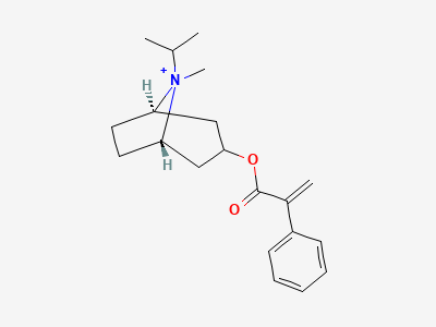 (1R,3r,5S,8r)-8-methyl-8-(1-methylethyl)-3-[(2-phenylpropenoyl)oxy]-8-azoniabicyclo[3.2.1]octane Structure