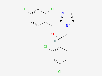 1-[(2RS)-2-(2,4-dichlorophenyl)-2-[(2,4-dichlorophenyl)methoxy]ethyl]-1H-imidazole (miconazole) Structure