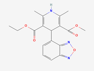 5-ethyl 3-methyl (4RS)-4-(2,1,3-benzoxadiazol-4-yl)-2,6-dimethyl-1,4-dihydropyridine-3,5-dicarboxylate Structure