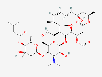(4R,5S,6S,7R,9R,10Z,12E,14R,16R)-4-(acetyloxy)-6-[[3,6-dideoxy-4-O-[2,6-dideoxy-3-C-methyl-4-O-(3-methylbutanoyl)-α-L-ribo-hexopyranosyl]-3-(dimethylamino)-β-D-glucopyranosyl]oxy]-14-hydroxy-5-methoxy-9,16-dimethyl-7-(2-oxoethyl)oxacyclohexadeca-10,12-dien-2-one (isojosamycin) Structure