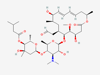 (4R,5S,6S,7R,9R,10R,11E,13E,16R)-6-[[3,6-dideoxy-4-O-[2,6-dideoxy-3-C-methyl-4-O-(3-methylbutanoyl)-α-L-ribo-hexopyranosyl]-3-(dimethylamino)-β-D-glucopyranosyl]oxy]-4,10-dihydroxy-5-methoxy-9,16-dimethyl-7-(2-oxoethyl)oxacyclohexadeca-11,13-dien-2-one Structure