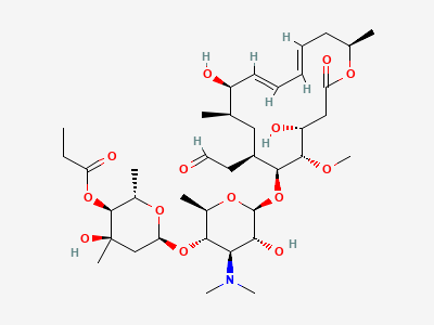 (4R,5S,6S,7R,9R,10R,11E,13E,16R)-6-[[3,6-dideoxy-4-O-(2,6-dideoxy-3-C-methyl-4-O-propanoyl-α-L-ribo-hexopyranosyl)-3-(dimethylamino)-β-D-glucopyranosyl]oxy]-4,10-dihydroxy-5-methoxy-9,16-dimethyl-7-(2-oxoethyl)oxacyclohexadeca-11,13-dien-2-one Structure