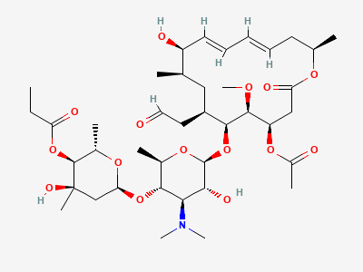 (4R,5S,6S,7R,9R,10R,11E,13E,16R)-4-(acetyloxy)-6-[[3,6-dideoxy-4-O-(2,6-dideoxy-3-C-methyl-4-O-propanoyl-α-L-ribo-hexopyranosyl)-3-(dimethylamino)-β-D-glucopyranosyl]oxy]-10-hydroxy-5-methoxy-9,16-dimethyl-7-(2-oxoethyl)oxacyclohexadeca-11,13-dien-2-one Structure